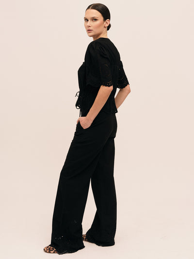 Bea Ribbon Blouse - Black