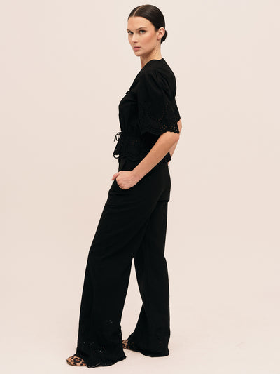 Bea Ribbon Blouse - Black