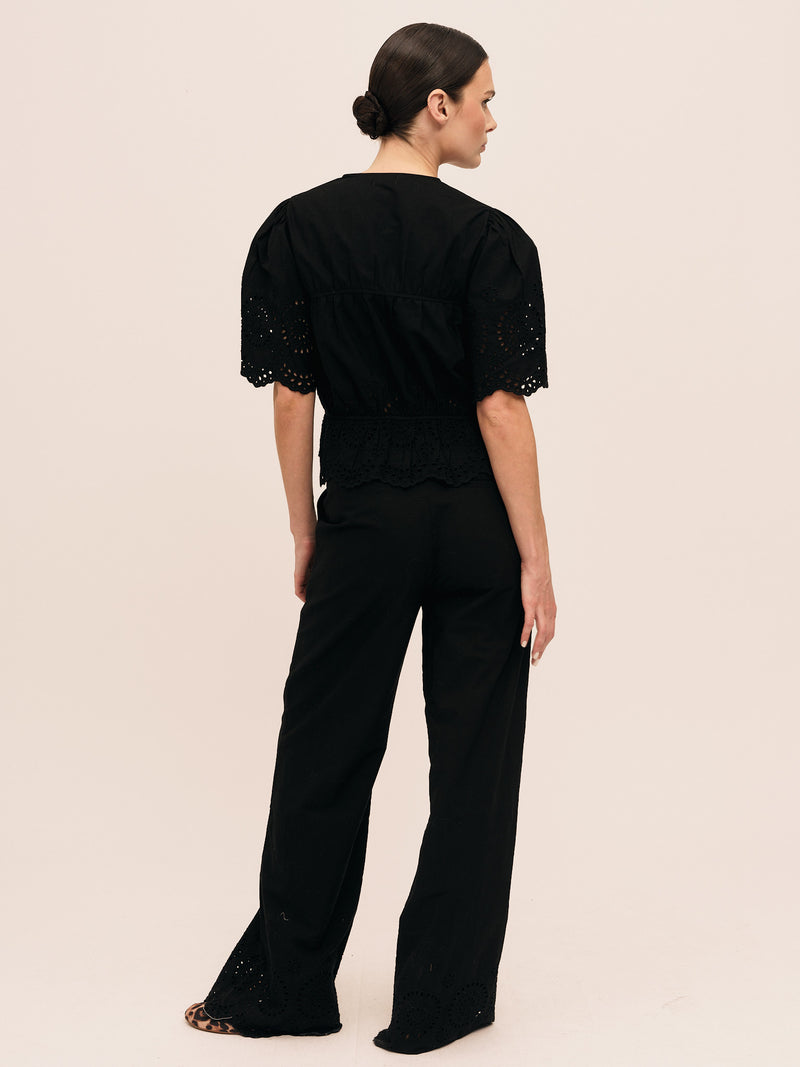 Bea Ribbon Blouse - Black