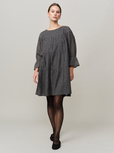 Nina Dress - Black/White Check