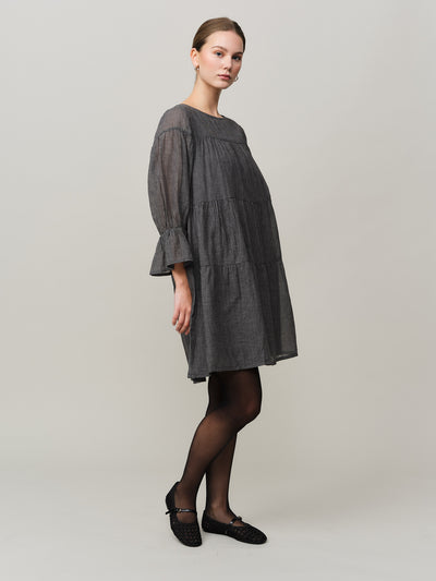 Nina Dress - Black/White Check