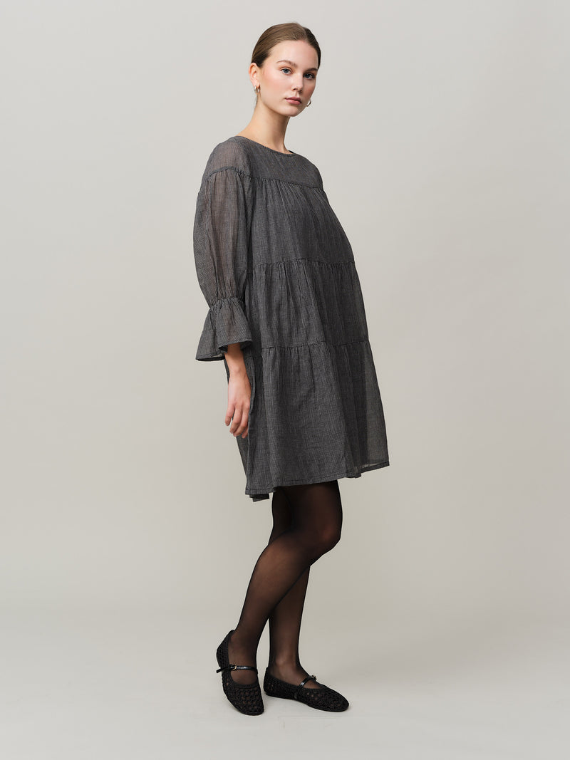 Nina Dress - Black/White Check