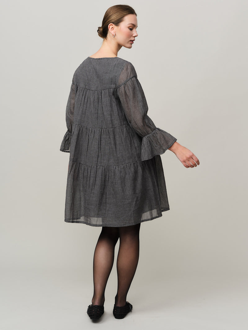 Nina Dress - Black/White Check