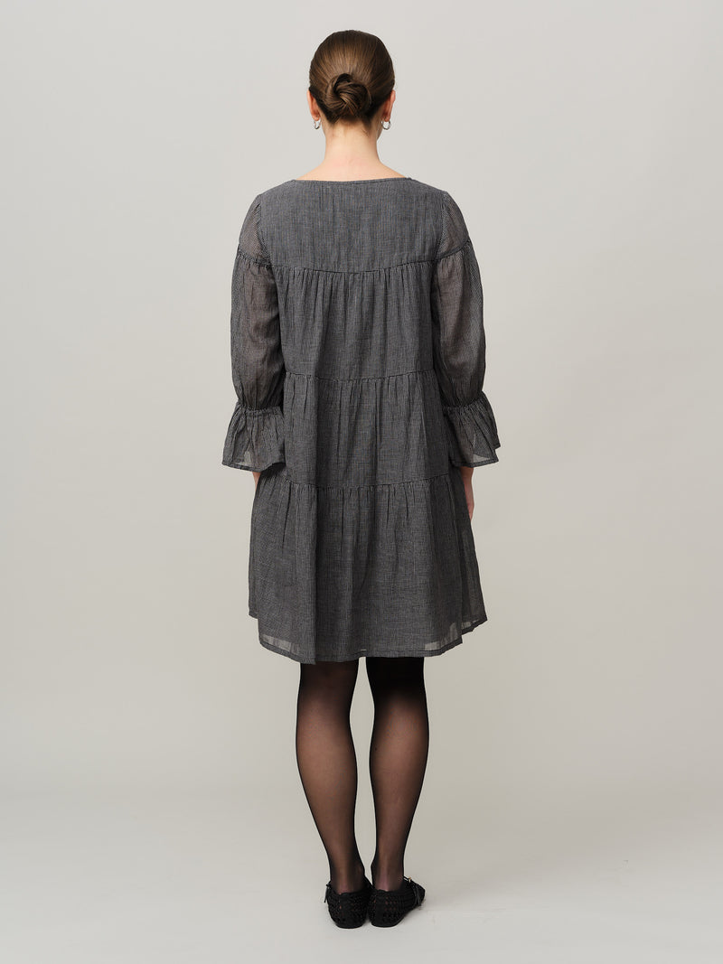 Nina Dress - Black/White Check