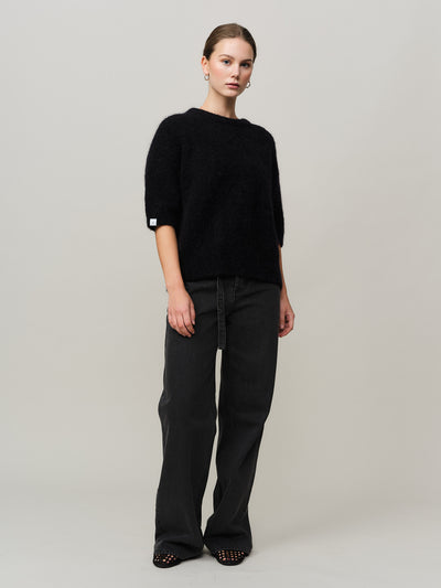 Astrid Knitted Tee - Black