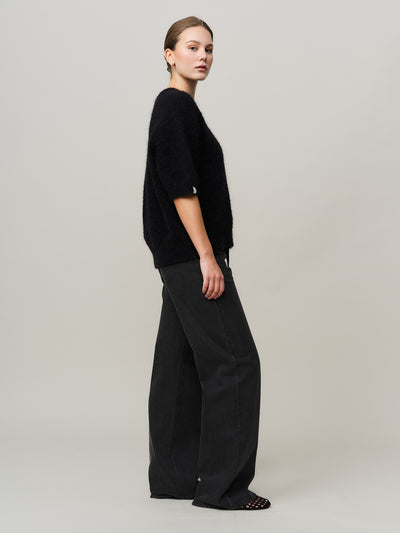 Astrid Knitted Tee - Black