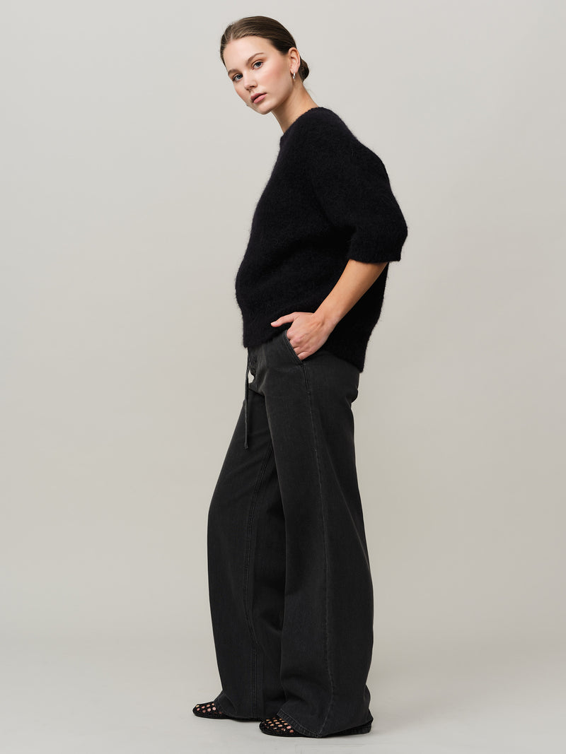 Astrid Knitted Tee - Black