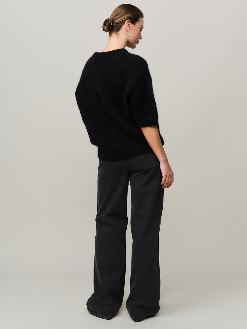 Astrid Knitted Tee - Black