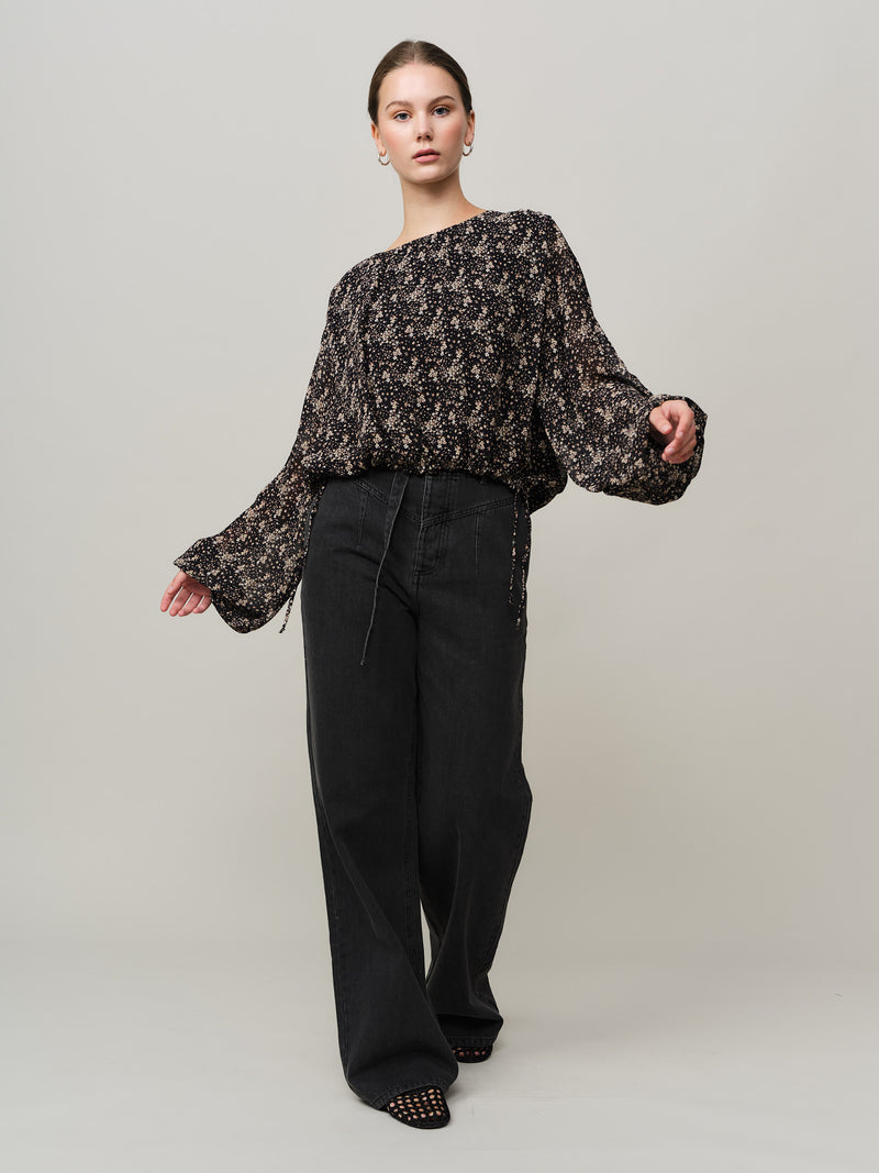 Estelle Top - Brown Wild Flower