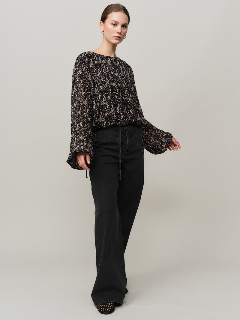 Estelle Top - Brown Wild Flower