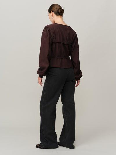 Mercer String Blouse - Chocolate Plum