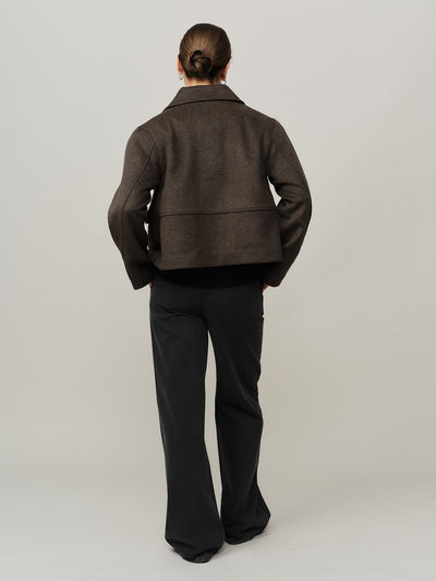Iris Cropped Jacket - Brown Melange