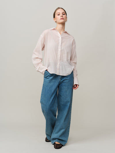 Senja Shirt - White/ Red Stripe