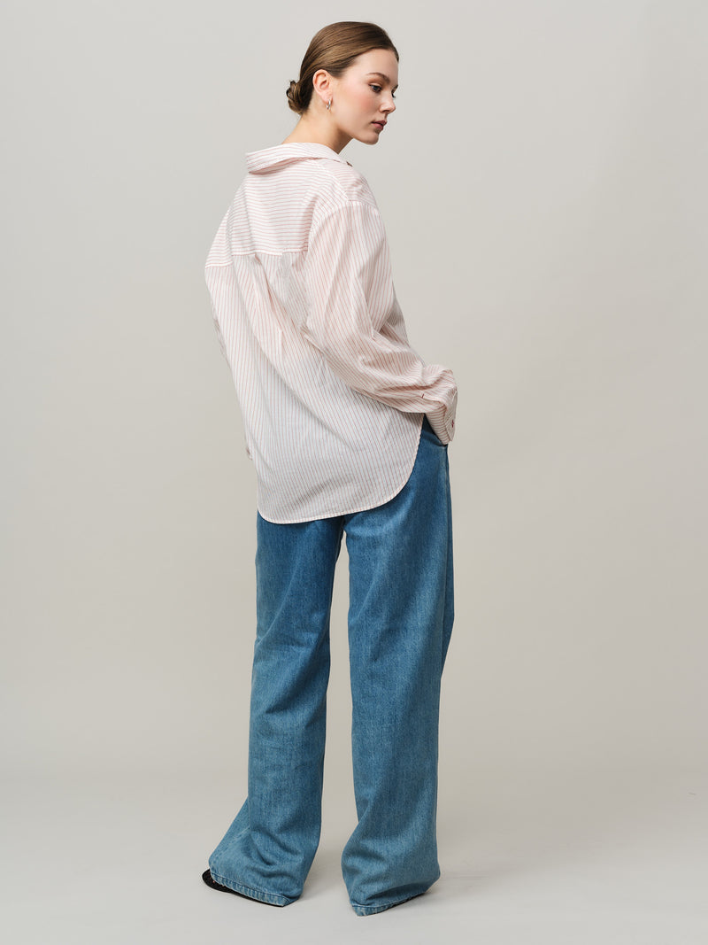 Senja Shirt - White/ Red Stripe