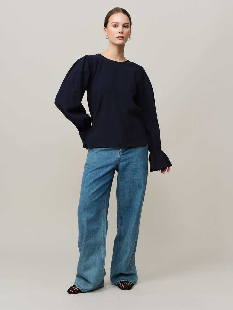 Mercer Blouse - Midnight Blue
