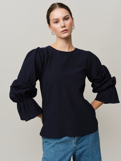 Mercer Blouse - Midnight Blue