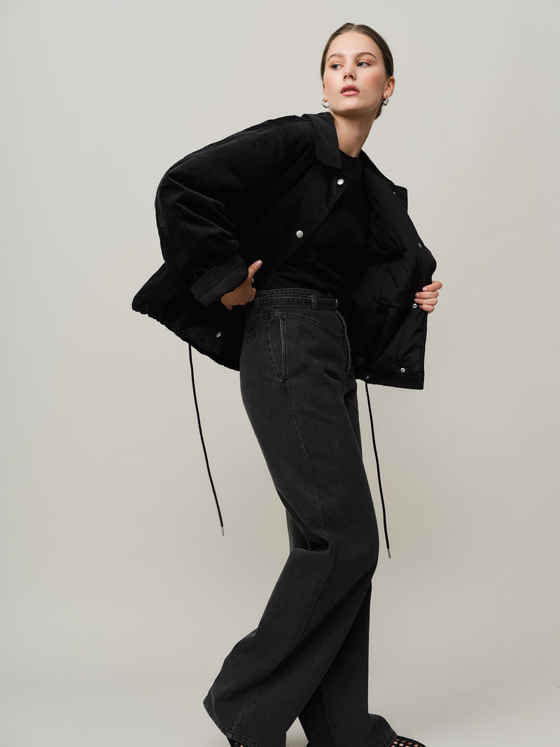 Donna Cord Jacket - Black