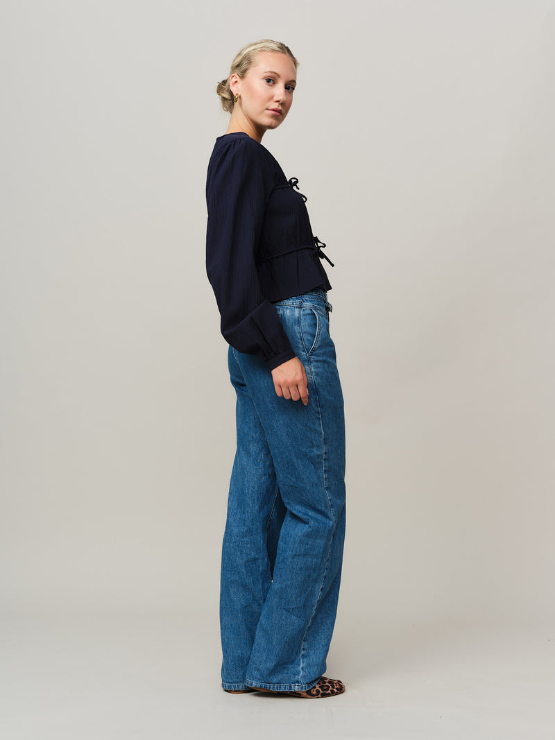 Mercer String Blouse - Midnight Blue