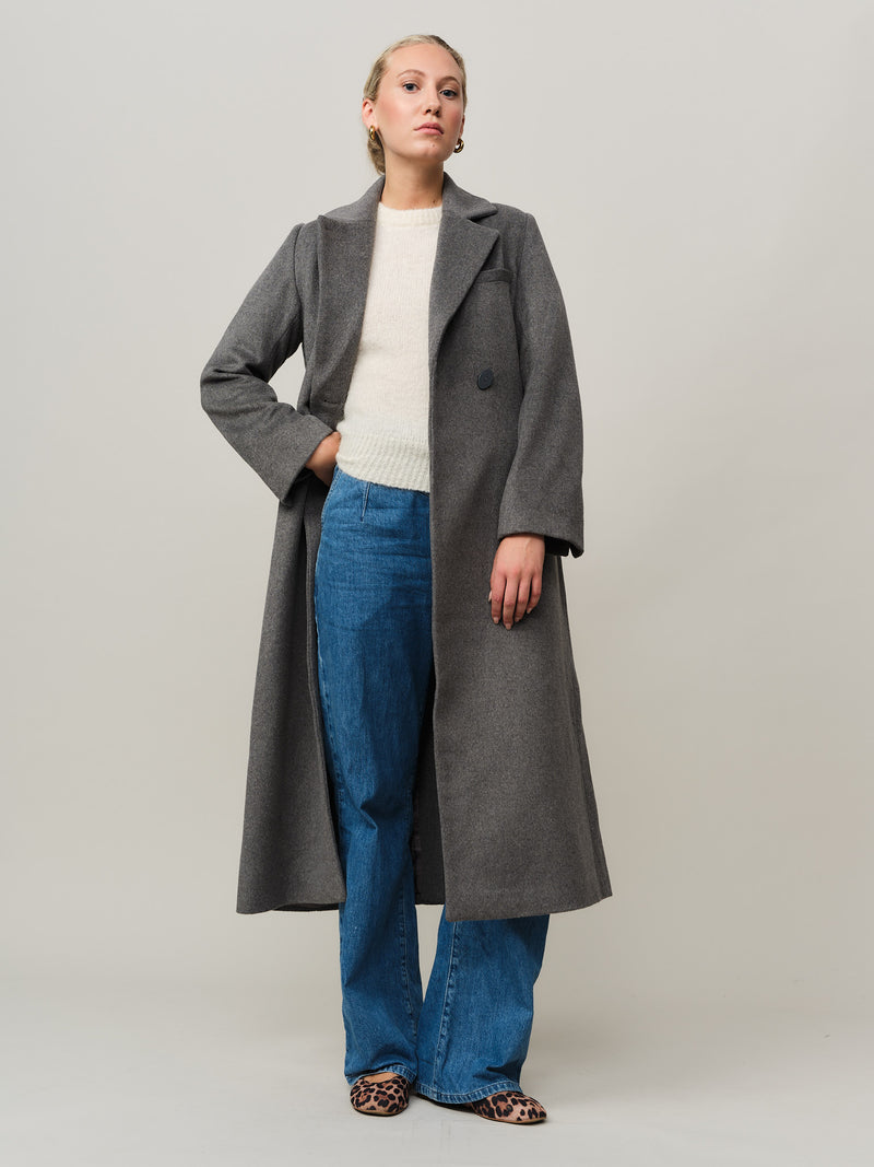 Iris Tailored Coat - Dk. Grey Melange
