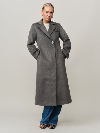 Iris Tailored Coat - Dk. Grey Melange