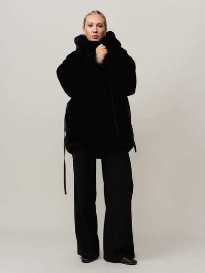 Leo Hooded Coat - Black