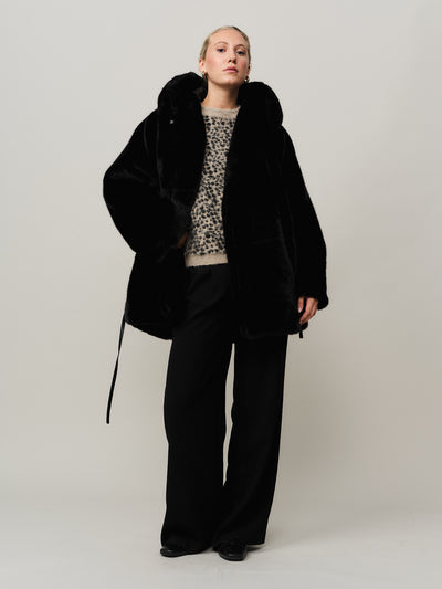 Leo Hooded Coat - Black