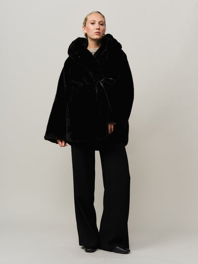 Leo Hooded Coat - Black