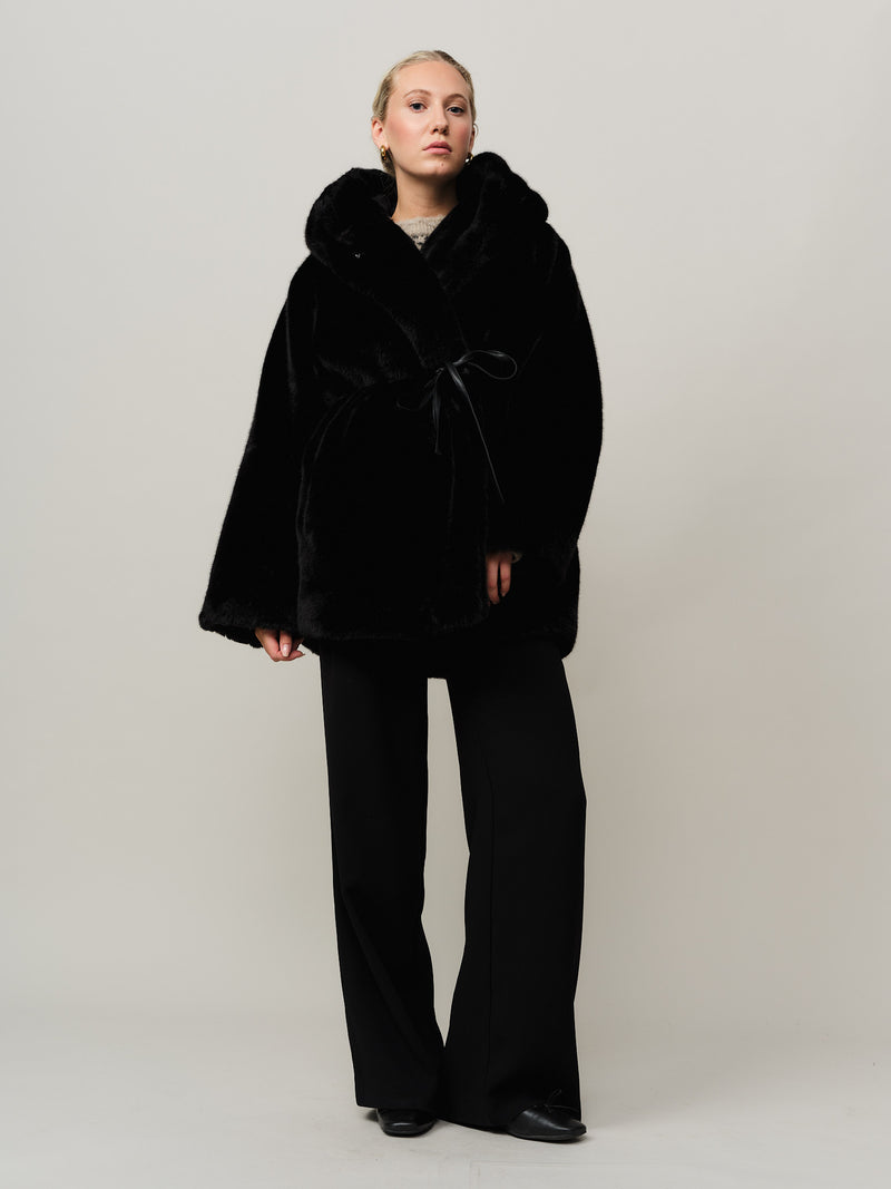 Leo Hooded Coat - Black
