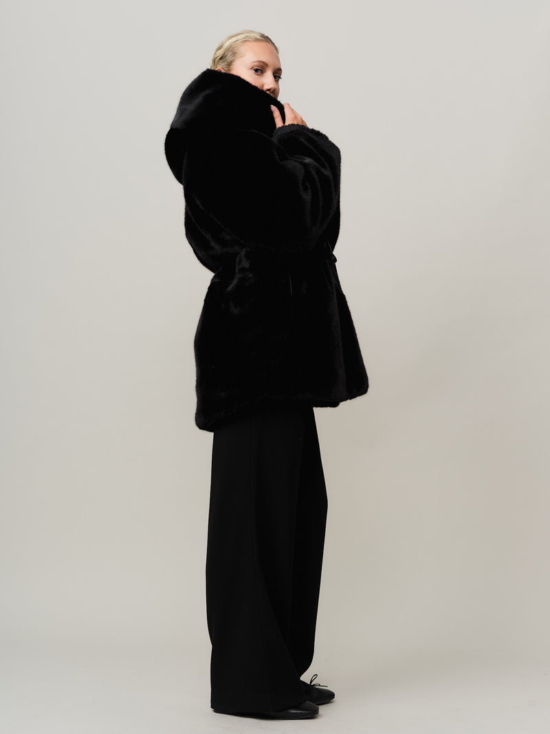 Leo Hooded Coat - Black