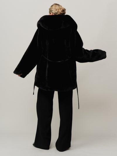 Leo Hooded Coat - Black