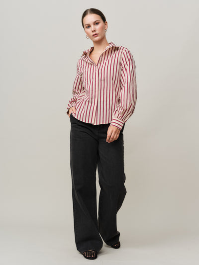 Eva Blouse - Red Stripe