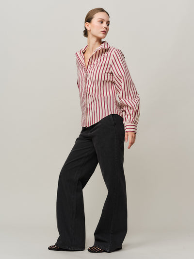 Eva Blouse - Red Stripe