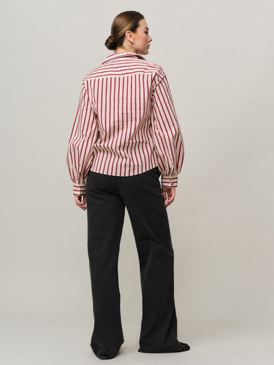 Eva Blouse - Red Stripe