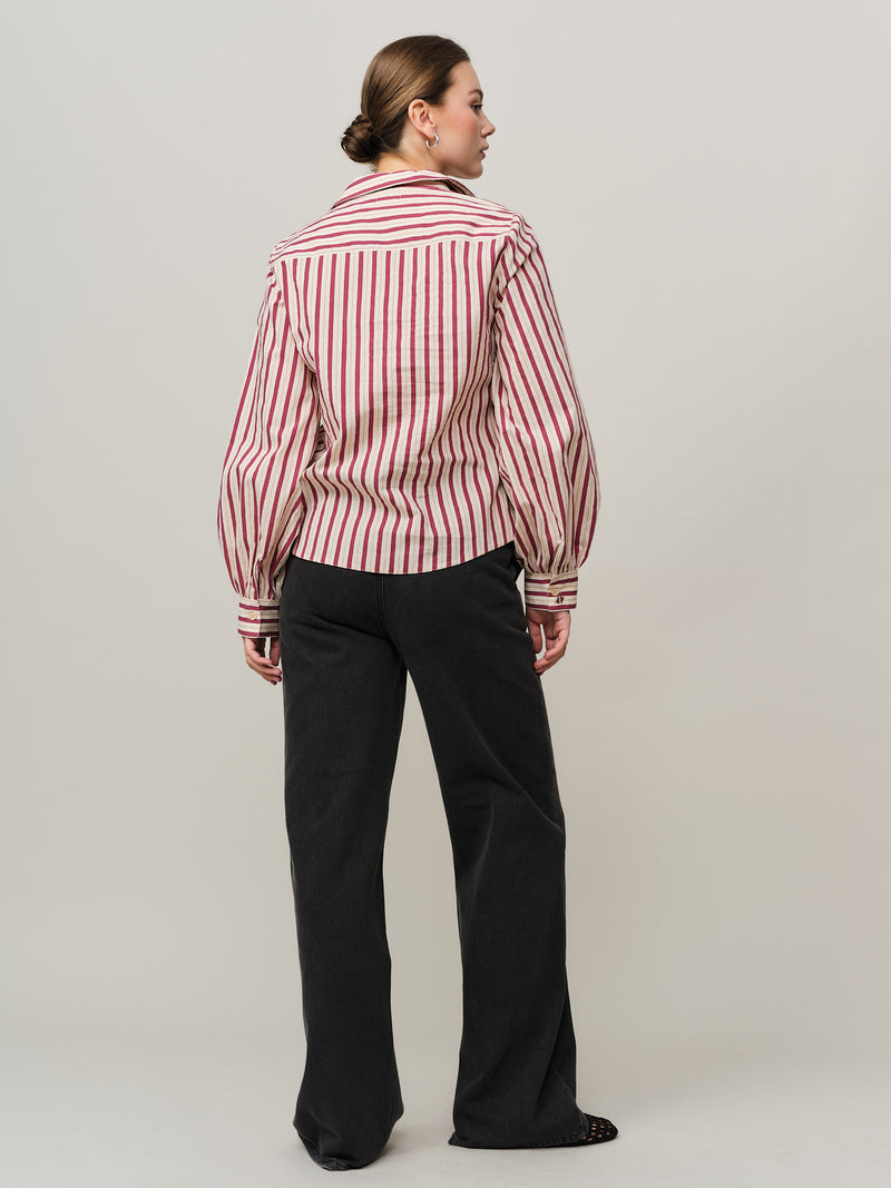 Eva Blouse - Red Stripe