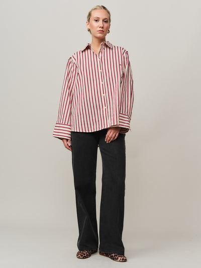 Eva Wide Shirt - Red Stripe