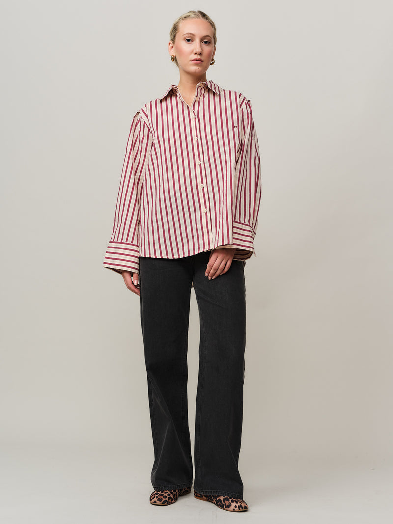 Eva Wide Shirt - Red Stripe