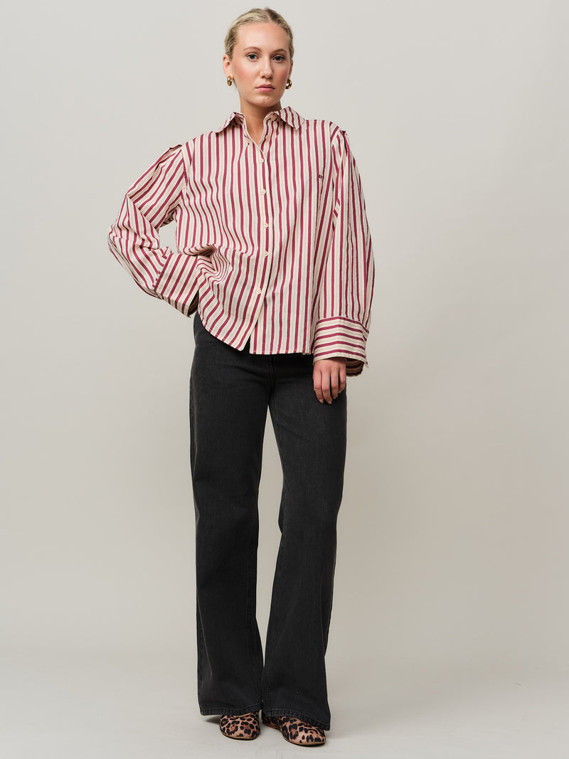 Eva Wide Shirt - Red Stripe