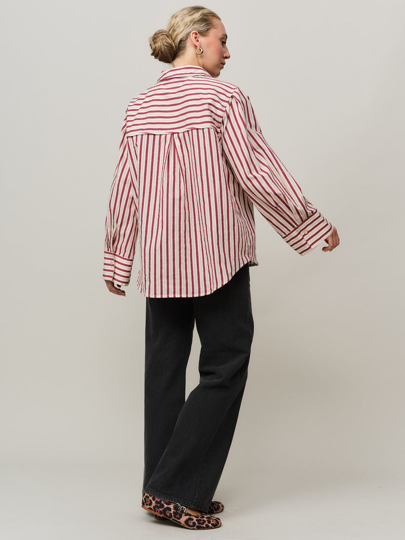 Eva Wide Shirt - Red Stripe