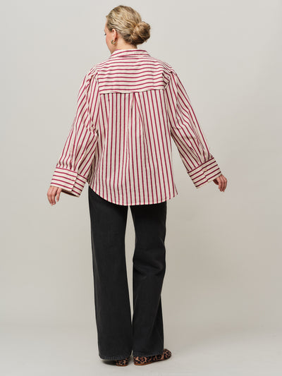 Eva Wide Shirt - Red Stripe
