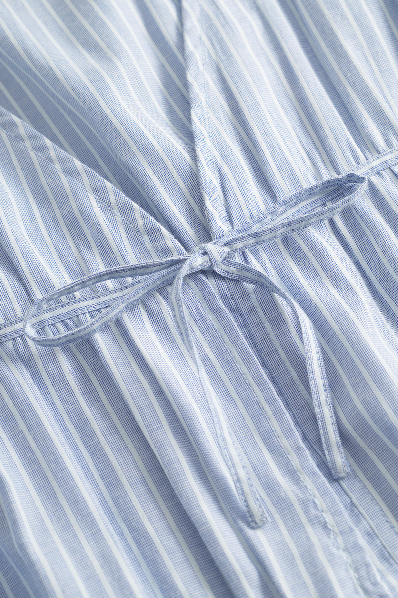 Sal Ribbon Blouse - Lt. Blue Stripe