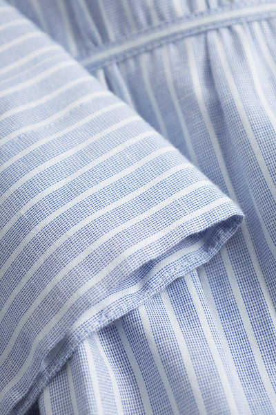 Sal Ribbon Blouse - Lt. Blue Stripe