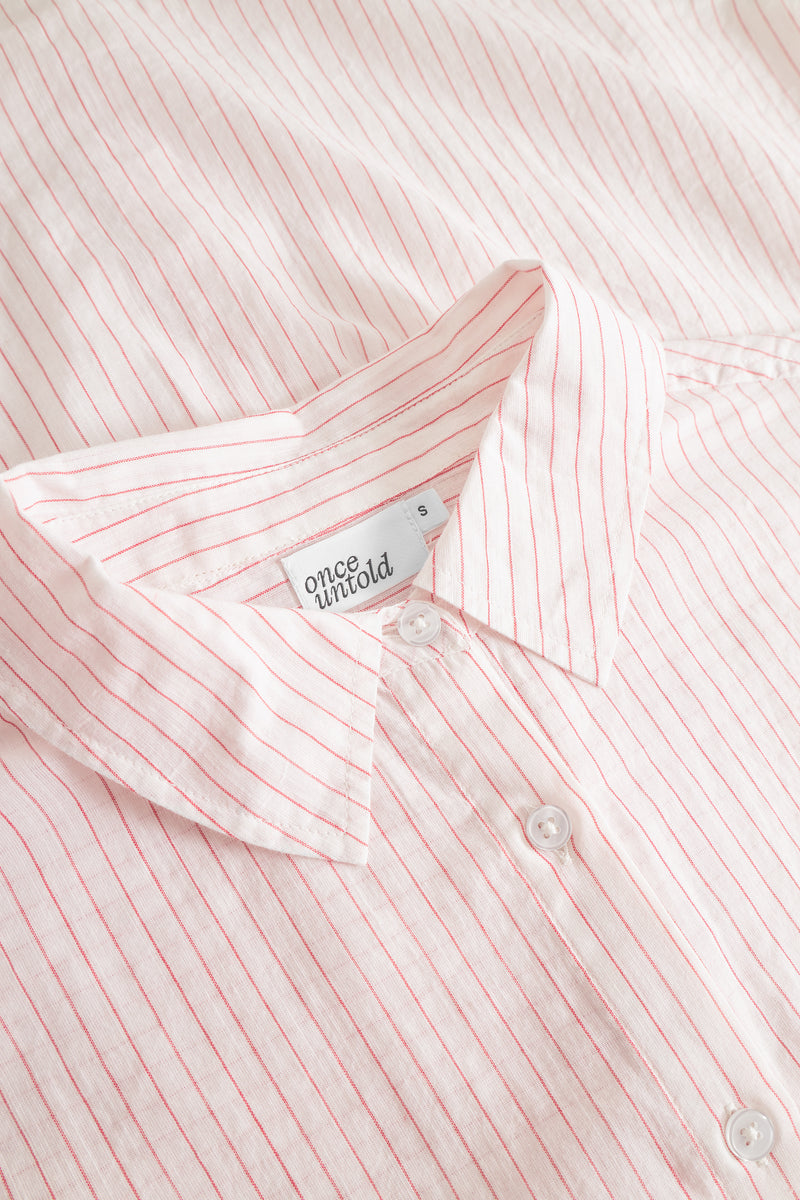 Senja Shirt - White/ Red Stripe