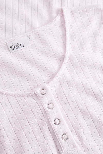 Sophie Button Sweater - Soft Pink