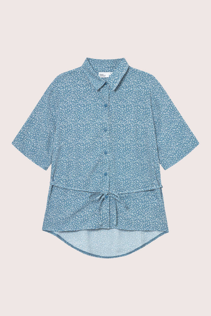 Ellen Shirt - Petite Blue Flower