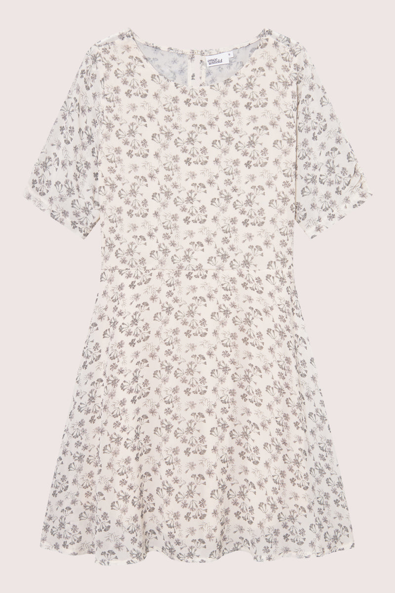 Sunset Mini Dress - Petite Anthracite Flower