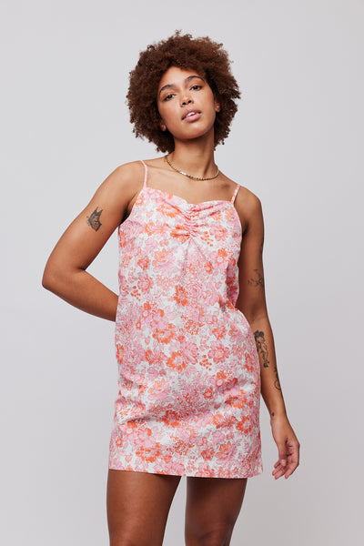 Forever Strap Dress - Red Vintage Flower