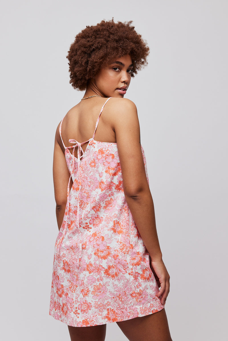 Forever Strap Dress - Red Vintage Flower