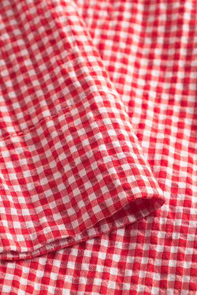 Indiana Long Smock Skirt - Poppy Red Checked