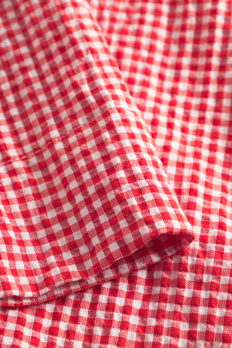 Indiana Long Smock Skirt - Poppy Red Checked