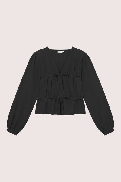 Mercer String Blouse - Black